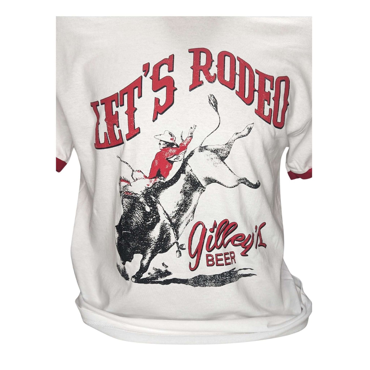 Gilley’s Beer "Let's Rodeo" Ringer Tee – Vintage Unisex