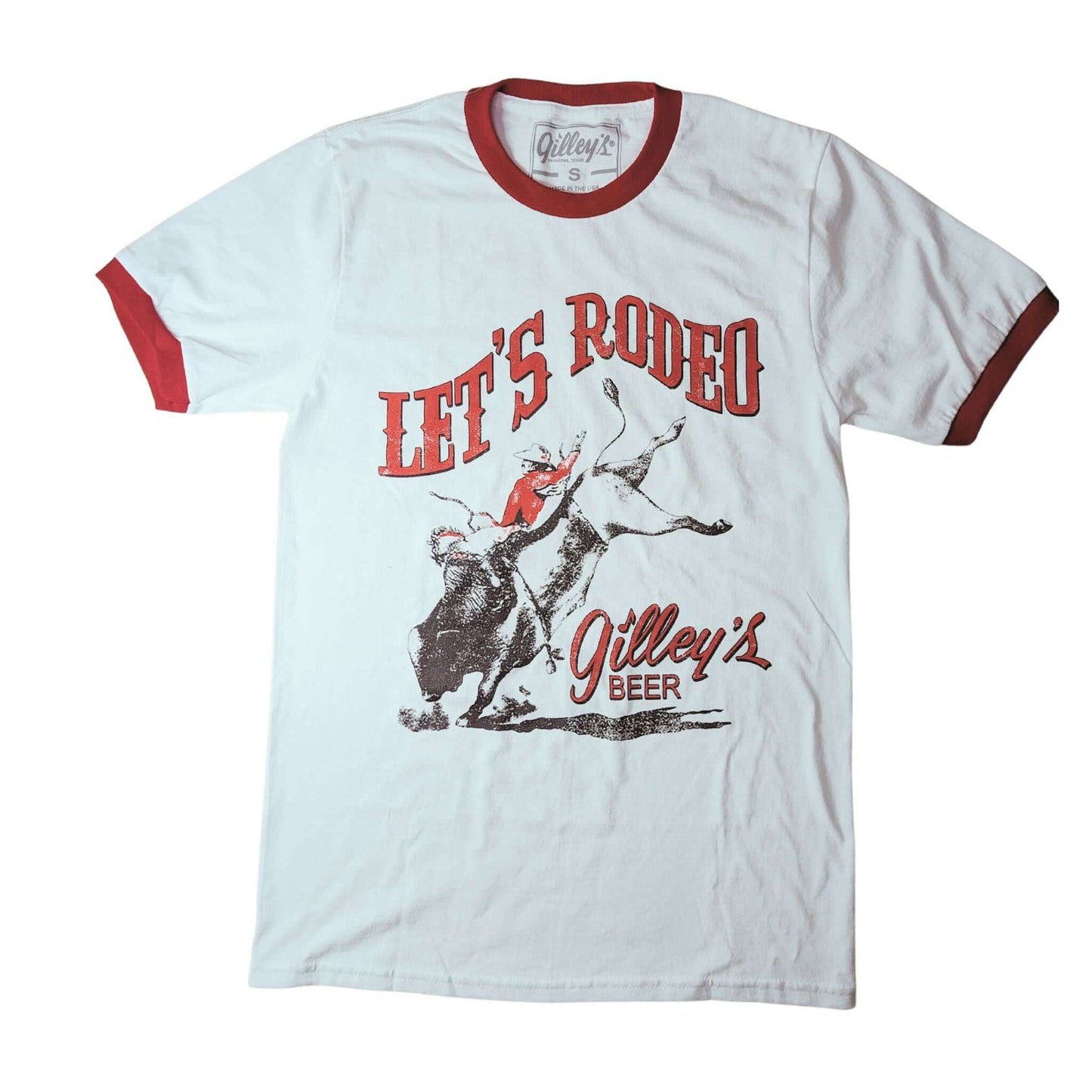 Gilley’s Beer "Let's Rodeo" Ringer Tee – Vintage Unisex