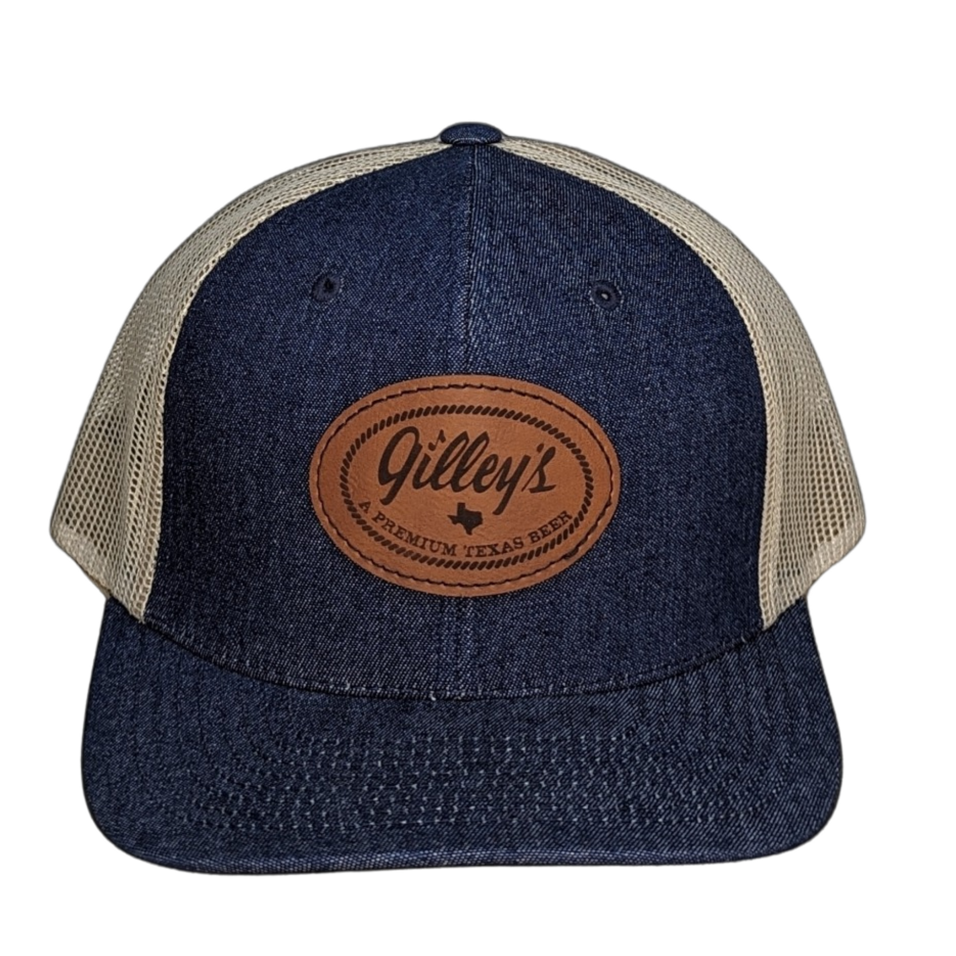 Gilley's Beer Denim Trucker Hat Front