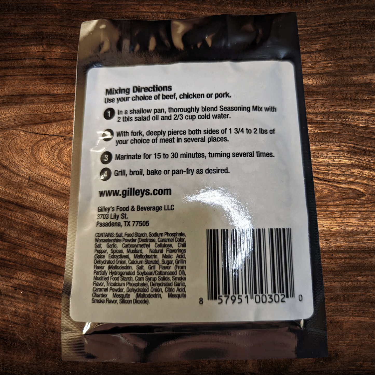 Gilley’s Mesquite Marinade – Smoky Texas Flavor (1.06 oz Packet)