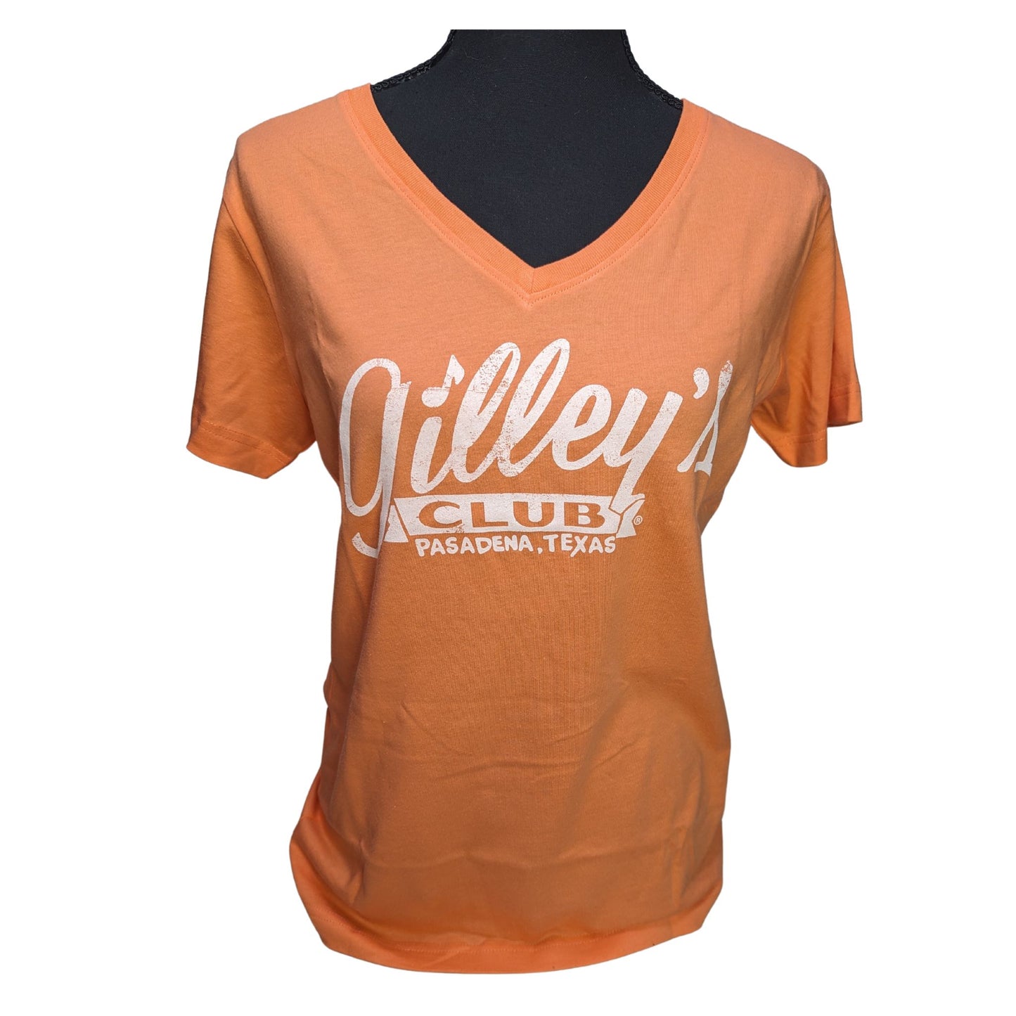 Gilley's Club Ladies V-neck Papaya Shirt