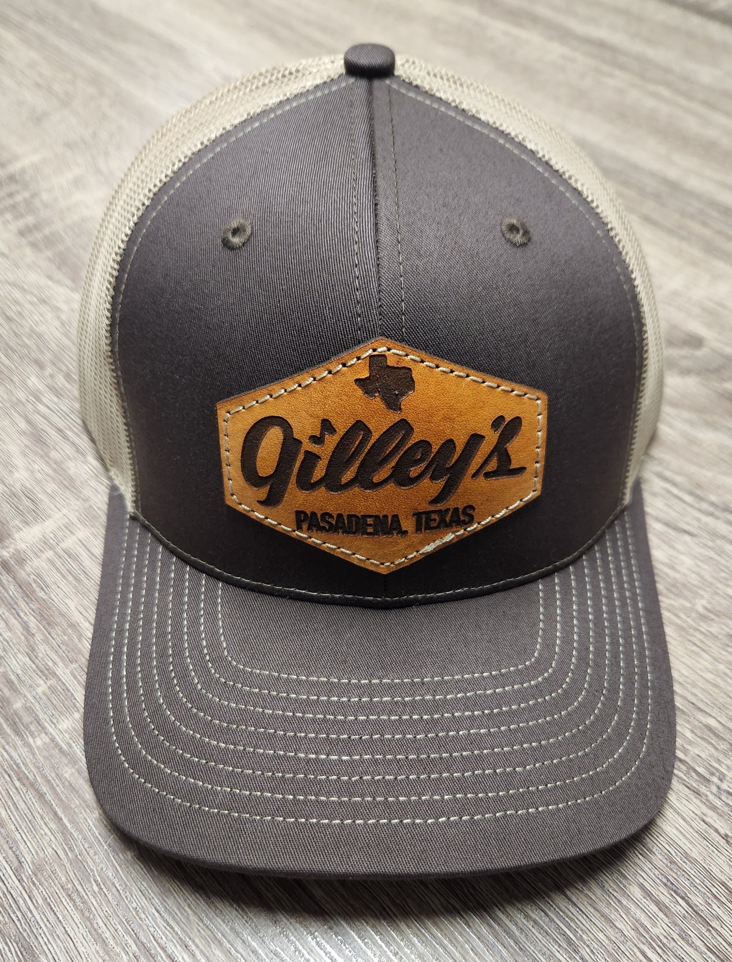 Gilley's Trucker Hat With Leather Patch