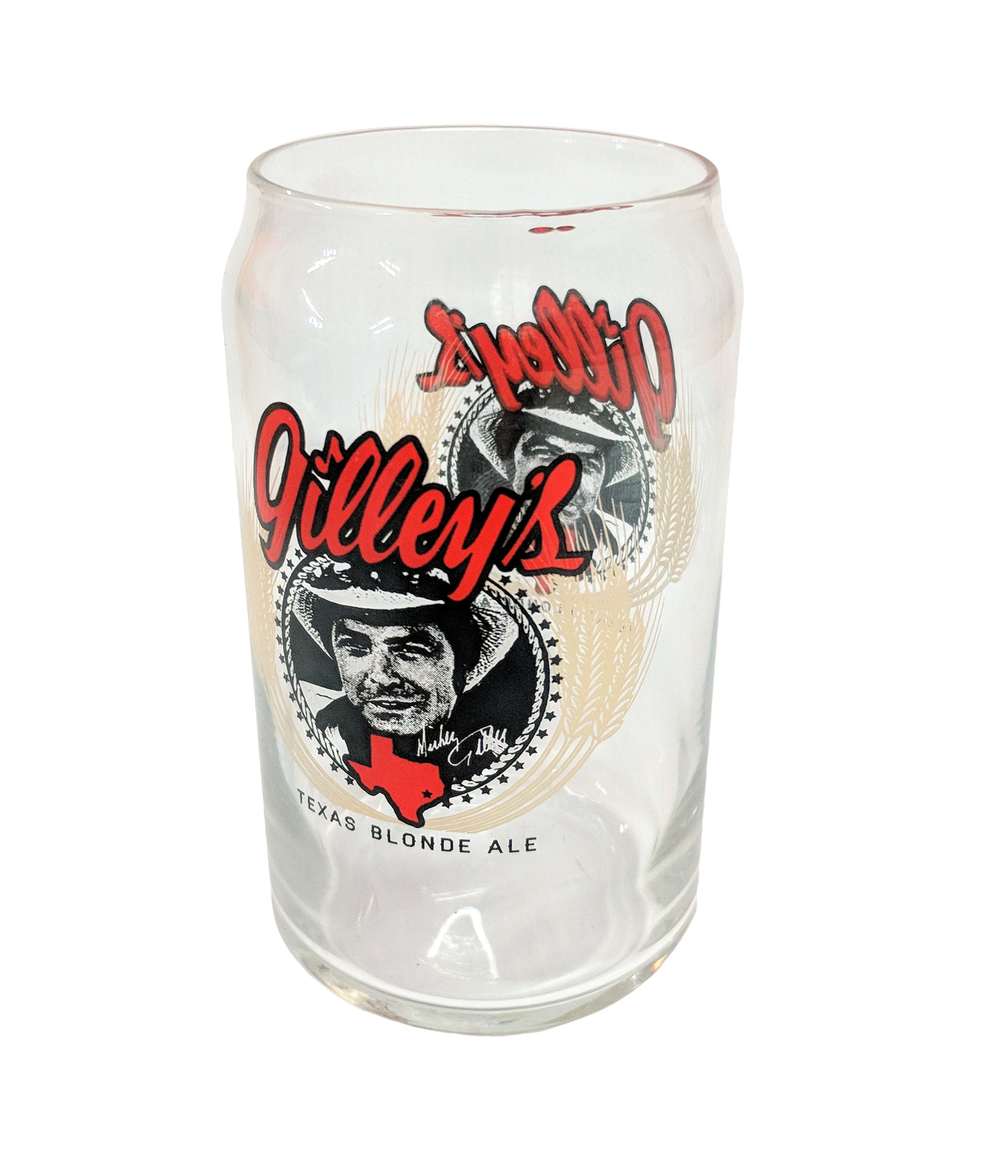 Gilley's beer can glass